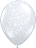 11 inch clear floral print latex balloon for weddings, birthdays, and baby showers