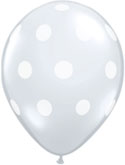 11 inch clear polka dot latex balloon for parties, weddings, and baby showers
