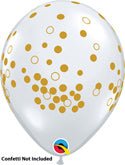 11 inch gold confetti latex balloon for birthdays, weddings, and parties