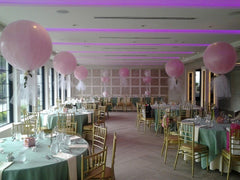 Elegant 2 FT tulle-wrapped balloon with clear latex accent for parties