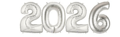 Large Number New Year Balloon Bouquet SILVER