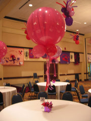Agate-colored 36 Inch hot air balloon centerpiece with streamers and curly-q hat