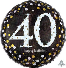 Age 40 Sparkling Mylar Balloon – 18 Inch Birthday Decoration