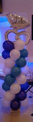 single 6 ft balloon column with engagement ring balloon topper for party decor