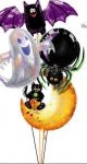 creatures over the moon halloween balloon bouquet with 4 mylar balloons
