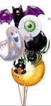 creepy-eyed creatures halloween balloon bouquet with 5 mylar balloons on candy weight