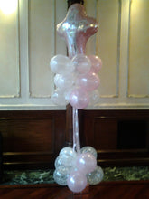 Latex balloon tree with large mylar cross topper for religious event decor