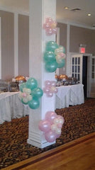 Colorful daisy balloon wall decor made from latex, customizable for parties and events