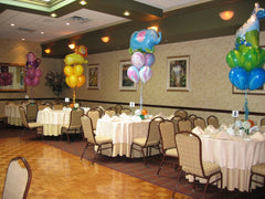 11 Inch latex and Mylar circus balloon centerpiece for birthday parties