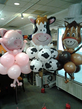 Fun Farm Animal Balloon Display with Coordinated Latex Balloons