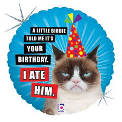 grumpy cat happy birthday mylar balloon 18 inch round for men birthday party