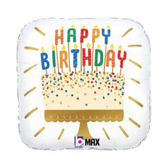 Happy Birthday Colorful Cake 18 Inch Mylar Balloon
