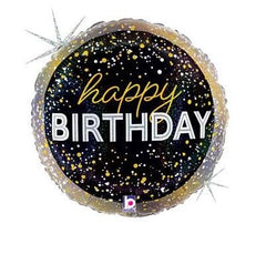 HAPPY BIRTHDAY GOLD GLITTER 18 INCH