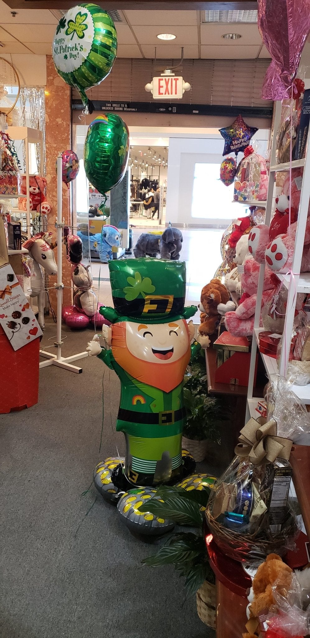 Oversized standing Leprechaun AirLoon with 2 “Happy St. Paddy’s Day” mylar balloons