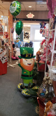 Oversized standing Leprechaun AirLoon with 2 “Happy St. Paddy’s Day” mylar balloons