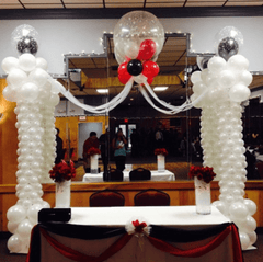 Balloon canopy columns with hot air fantasy design for dance floor event decor