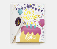 Let’s Celebrate Cake Card – Gold