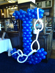 Large anchor balloon sculpture with latex balloons, ideal party decoration