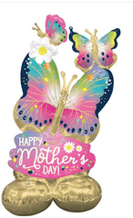 Standing Airloon balloon display with floral and heart themes