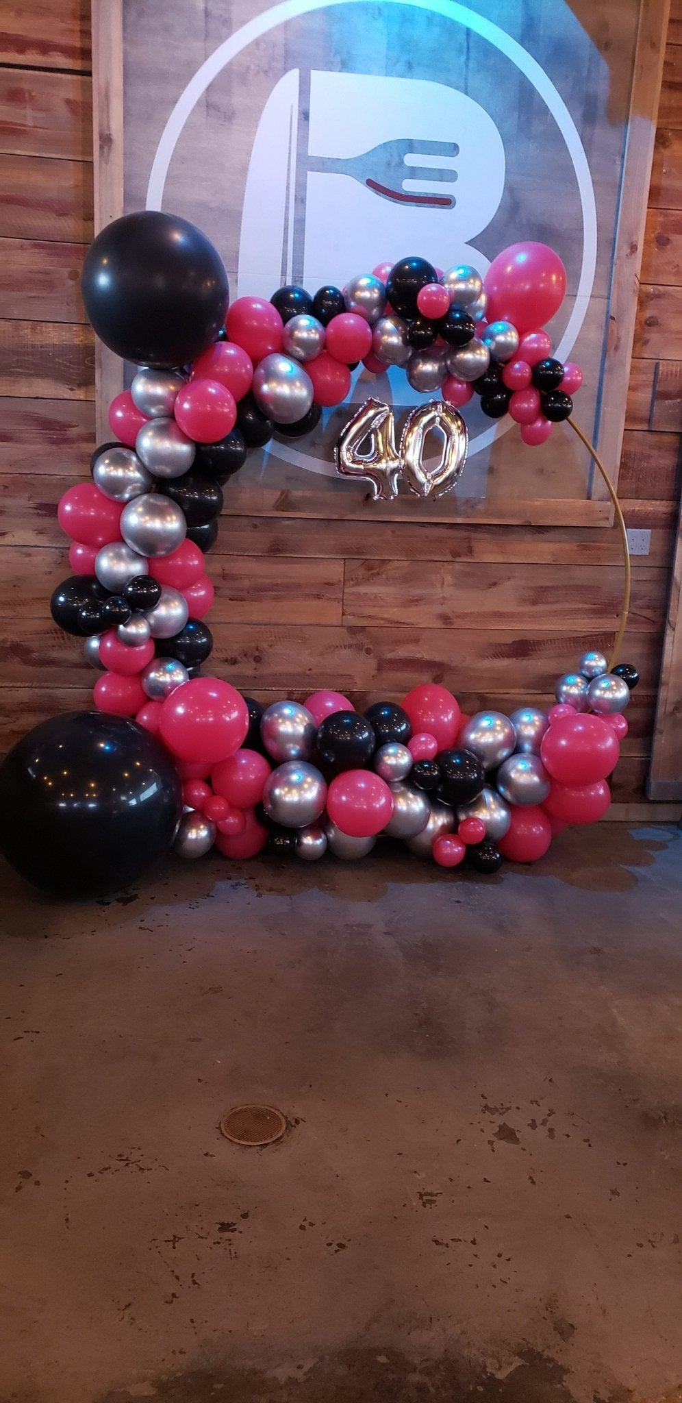 Colorful organic circle balloon arch with customizable age, 6 FT semi-arch for parties and events