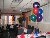 Colorful balloon centerpiece with mylar topper for all occasions