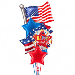 Patriotic Flag Stars Balloon Bouquet (8 Balloons)