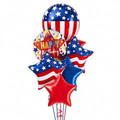 Patriotic Orbz Birthday Balloon Bouquet (8 Balloons)