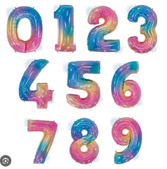 34 inch Rainbow Numbers Single Mylars