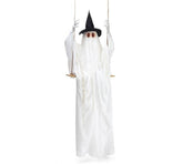 Shaking swinging ghost Halloween decoration on a swing with sound activation and motion – 60-inch animated hanging ghost prop