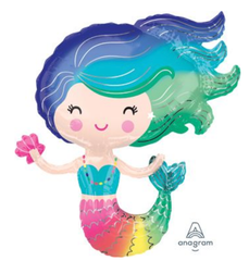 LARGE SHAPE COLORFUL MERMAID 30"