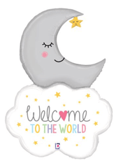 LARGE SHAPE WELCOME TO THE WORLD BABY MOON 42"