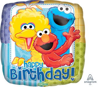 sesame street happy birthday 18 inch mylar balloon for kids party