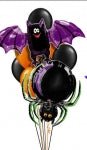 halloween spiders and bats balloon arrangement with candy weight