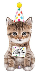 LRG SHP PARTY HAT KITTEN CUE THE CATFETTI 41"