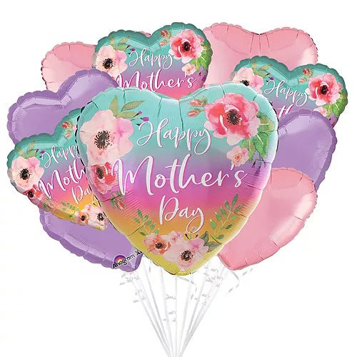 Mother’s Day balloon bouquet with ombre mylars and supersize balloon