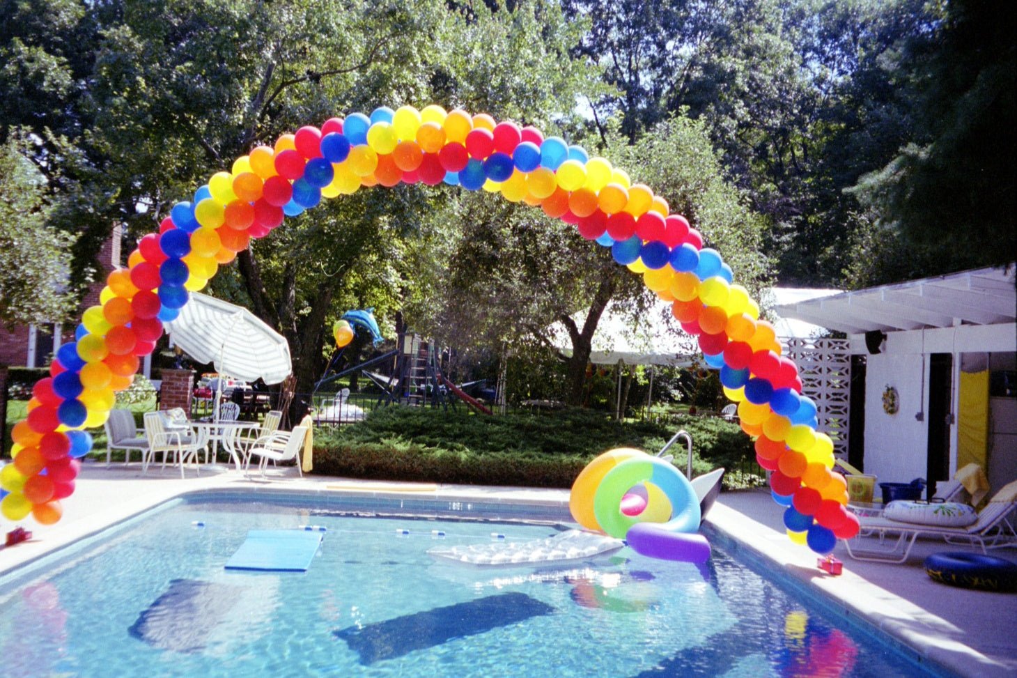 Vibrant 10 FT by 10 FT balloon arch decoration for events and celebrations