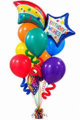 Birthday Wishes Balloon Bouquet with Curly Q's