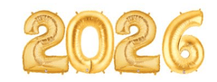 Large Number New Year Balloon Bouquet GOLD