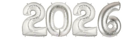 Large Number New Year Balloon Bouquet SILVER