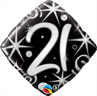 age 21 diamond mylar balloon 18 inch birthday decoration