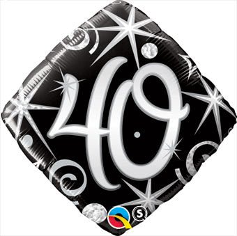18 Inch diamond age 40 mylar balloon for birthday party decor