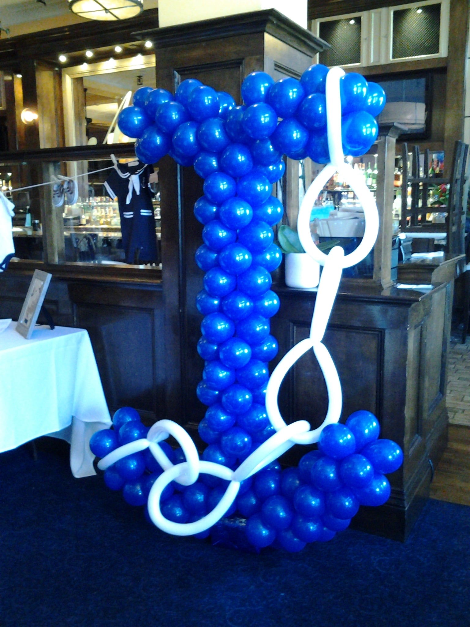 Nautical anchor balloon decoration centerpiece with latex balloons for parties