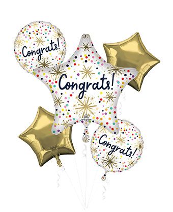 Congrats Multi Color Celebration Balloon Bouquet