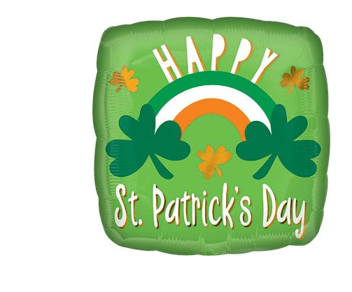 18" Happy St. Patrick’s Day Clovers & Dots Mylar Balloon