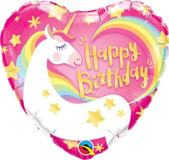 happy birthday unicorn heart mylar balloon 18 inch for birthday party