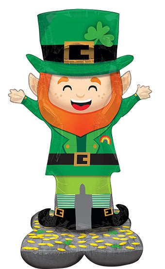 Lucky Leprechaun AirLoon balloon standing 53 inches tall for St. Patrick’s Day celebrations