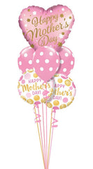 Mother’s Day Pretty in Pink Balloon Bouquet with pastel pink and heart-shaped balloons