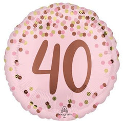 Age 40 Pretty Pink 18 Inch Mylar Birthday Balloon