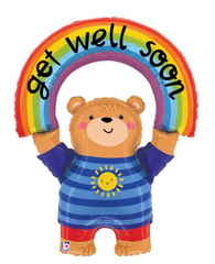 LARGE SHAPE GET WELL SOON RAINBOW BEAR 39"
