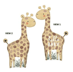 LARGE SHAPE JUNGLE HELLO BABY GIRAFFE 42"